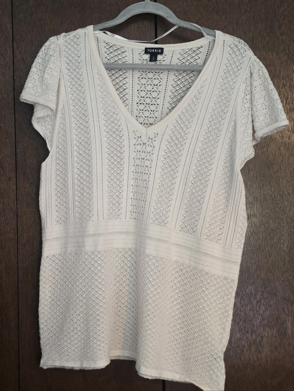 Torrid Crochet Short Sleeve Sweater